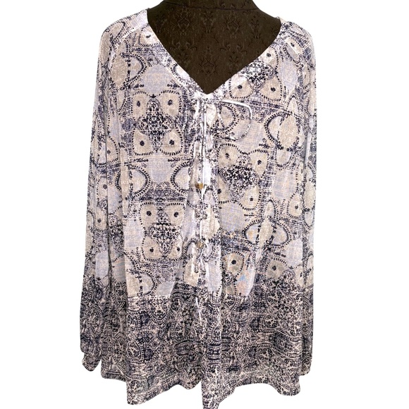 INC Internation Concepts Plus Size 1X Sheer Blouse - Picture 1 of 11